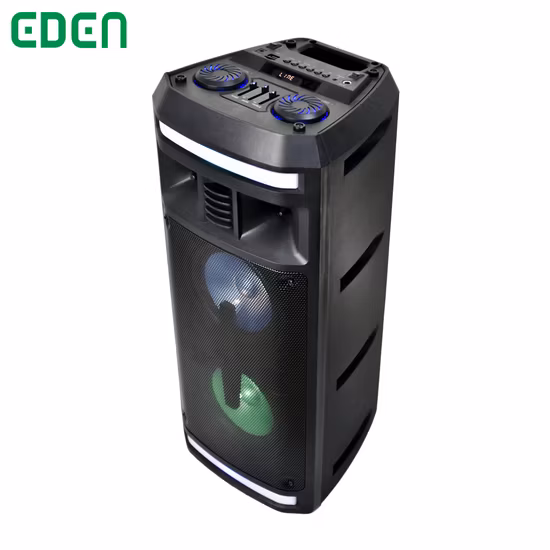 Alto-falante de áudio bluetooth com led duplo 6.5 Polegada sem fio dj portátil pa festa karaokê caixa som recarregável multimídia 5w alto-falante ed